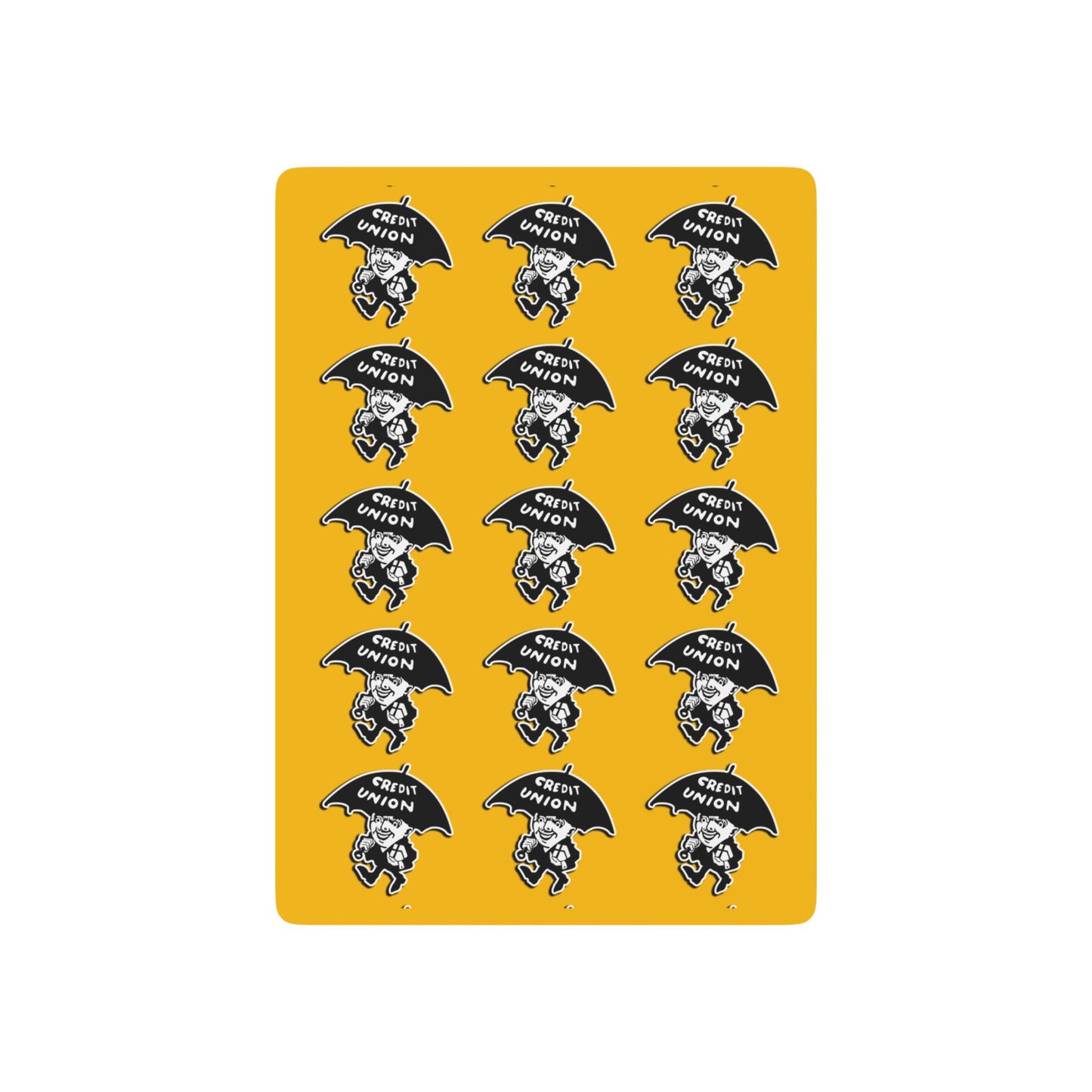 Credit Union Umbrella Man Playing Cards