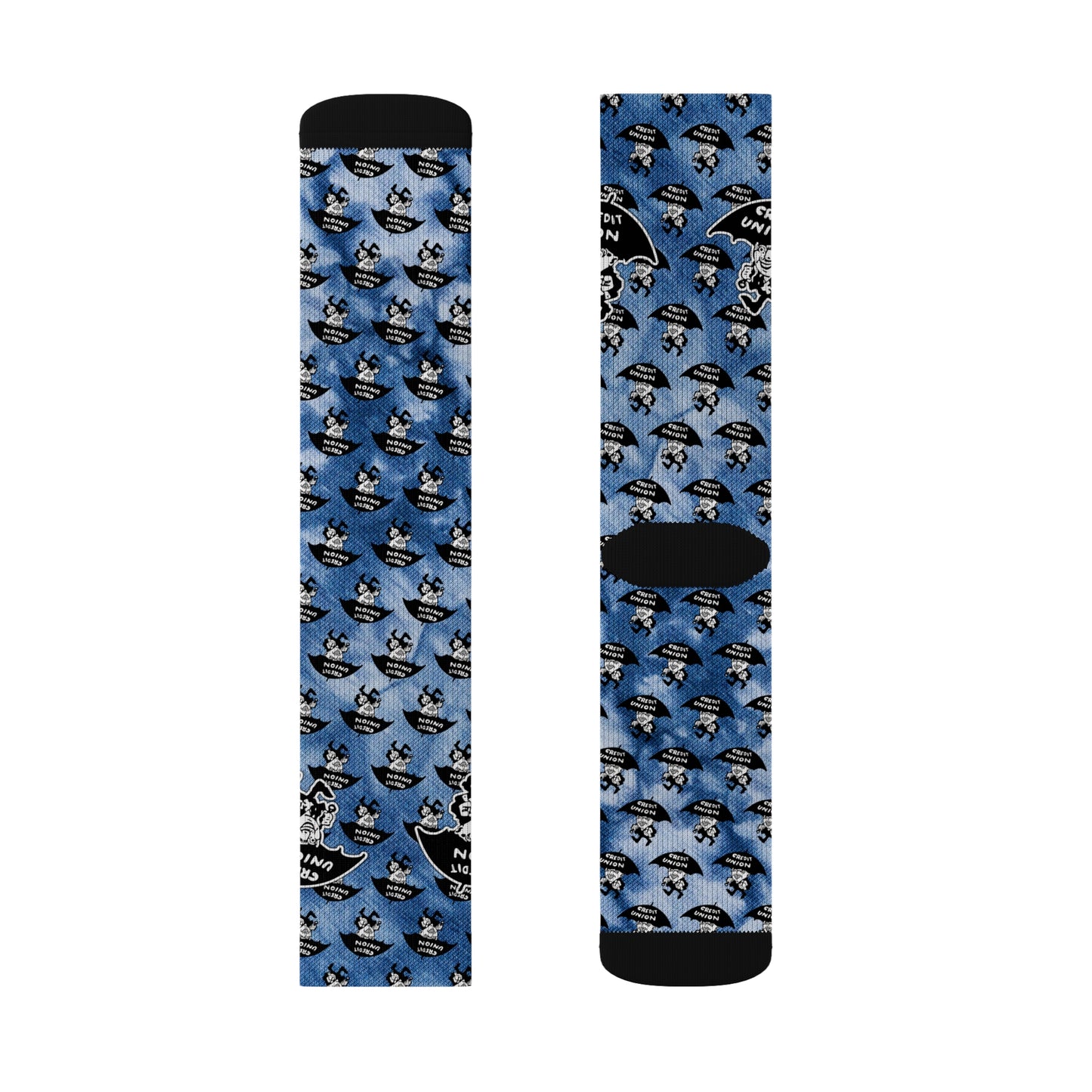 Blue Tie Dye Umbrella Man Socks