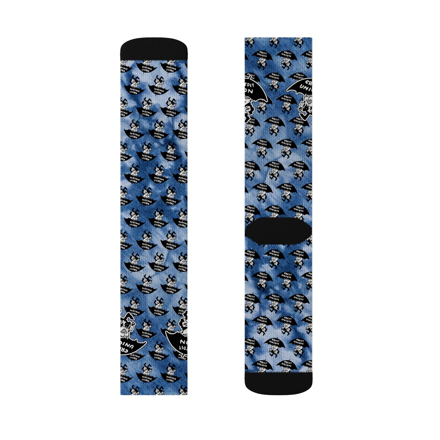 Blue Tie Dye Umbrella Man Socks