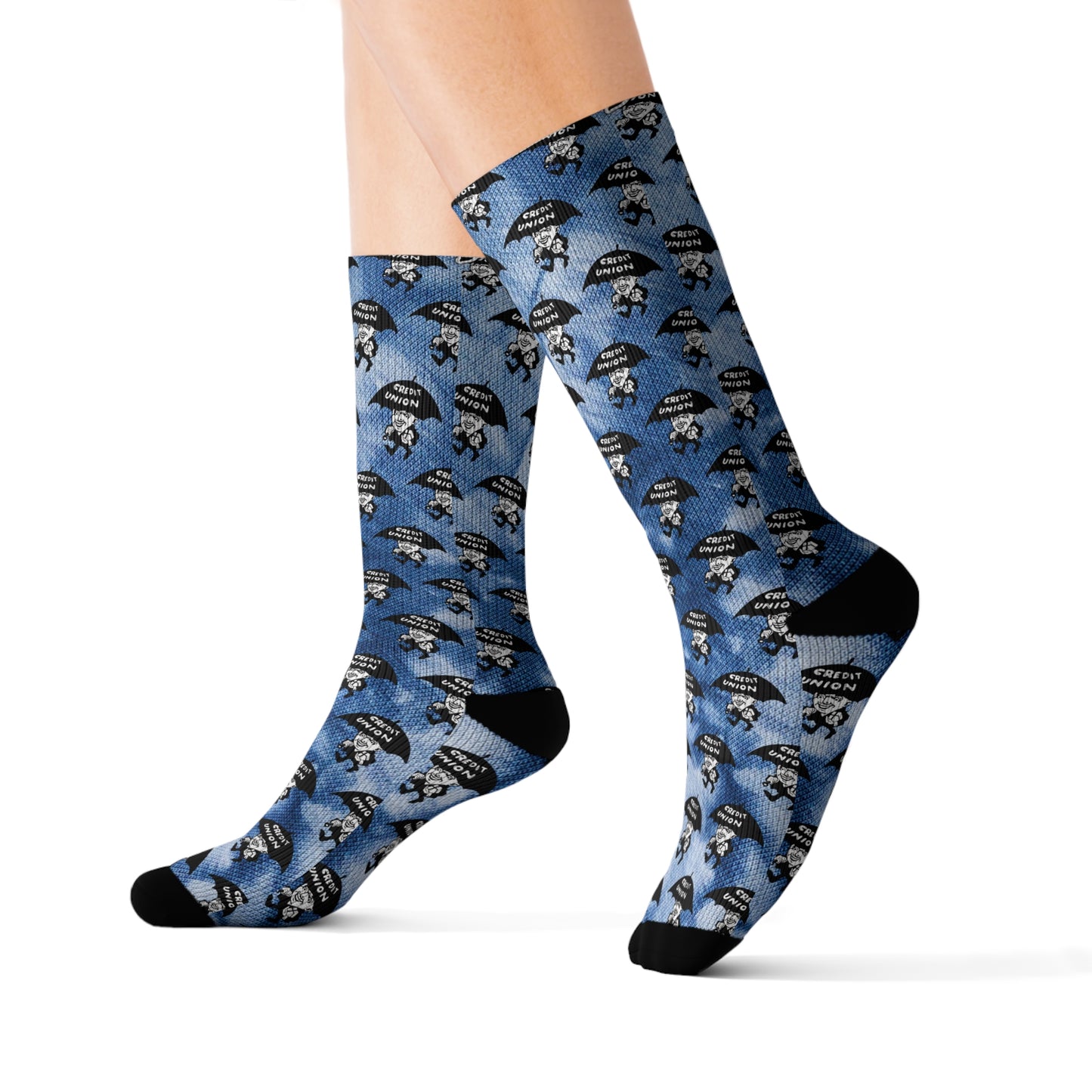 Blue Tie Dye Umbrella Man Socks