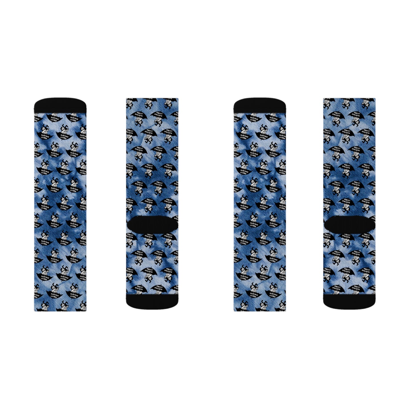 Blue Tie Dye Umbrella Man Socks