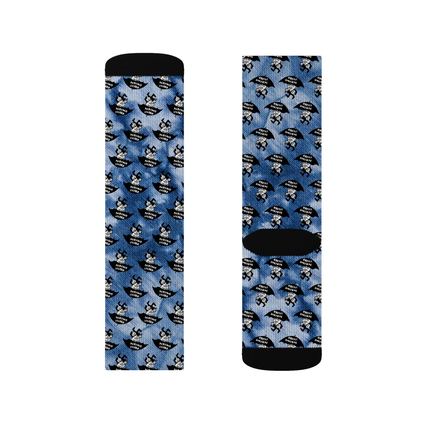 Blue Tie Dye Umbrella Man Socks