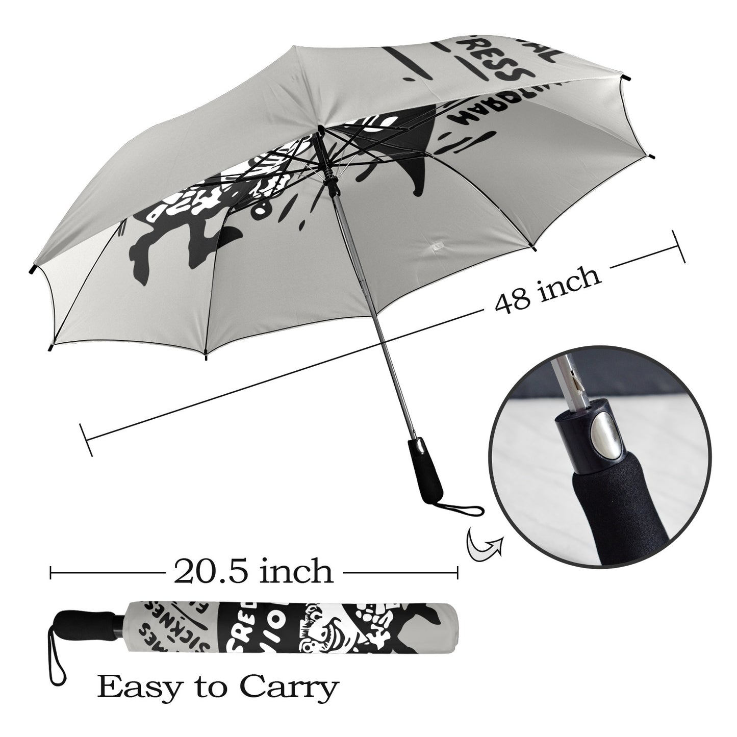 Credit Union Umbrella Man Umbrella (Grey Full Logo)
