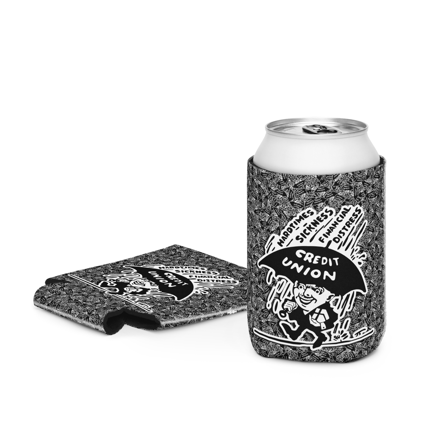 Umbrella Man People Helping People Can Koozie (2 sizes)