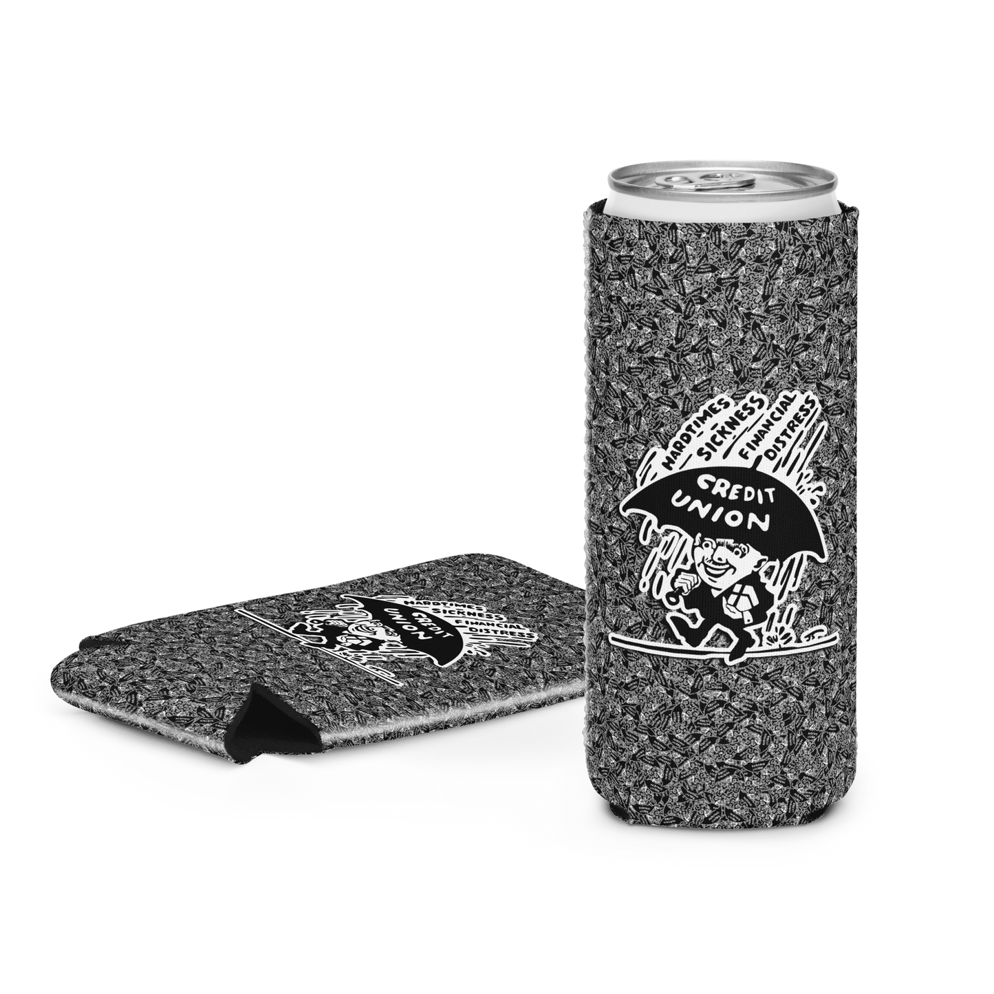 Umbrella Man People Helping People Can Koozie (2 sizes)