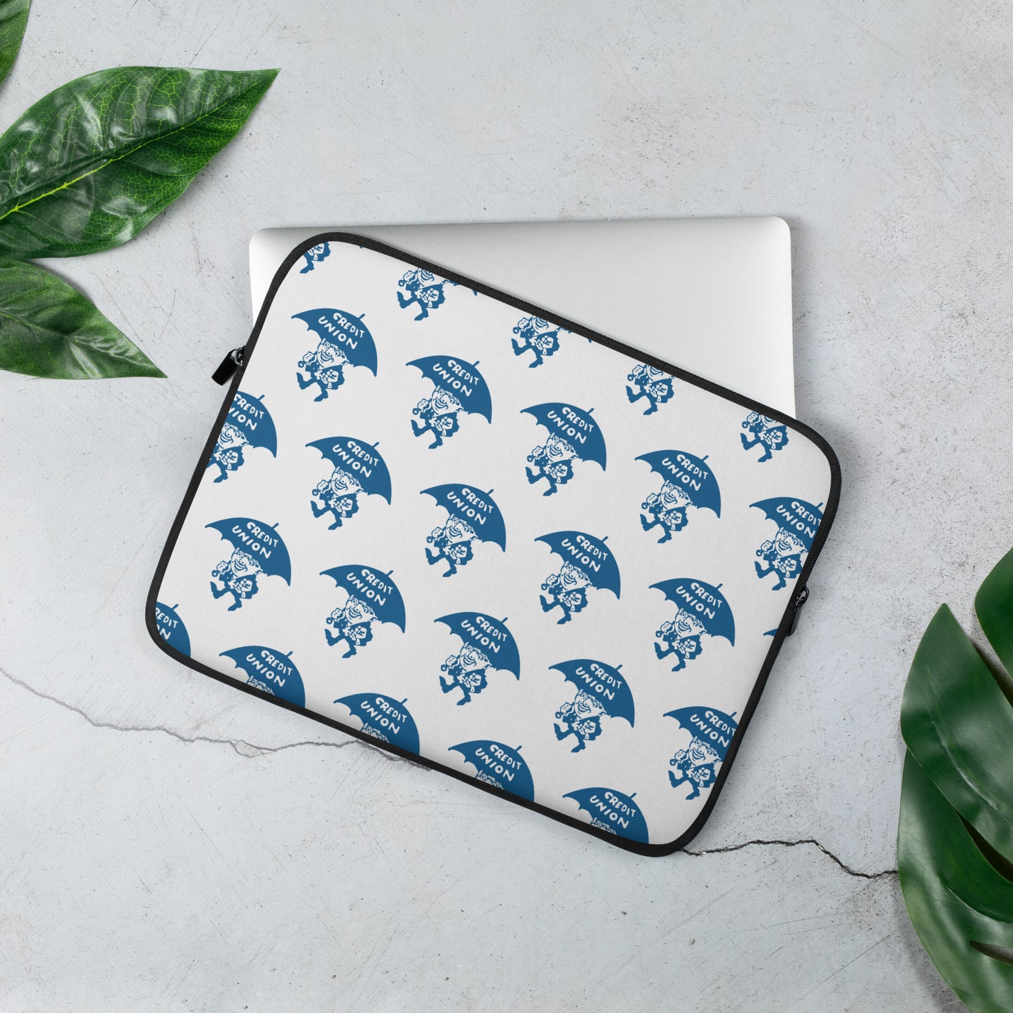 Umbrella Man Laptop Sleeve (13” & 15”) – Blue/White