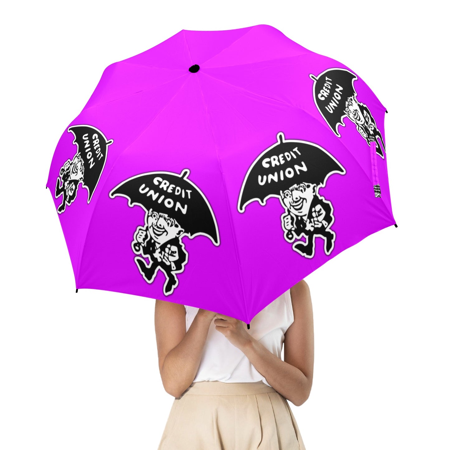 Credit Union Umbrella Man Umbrella (Bright Purple)