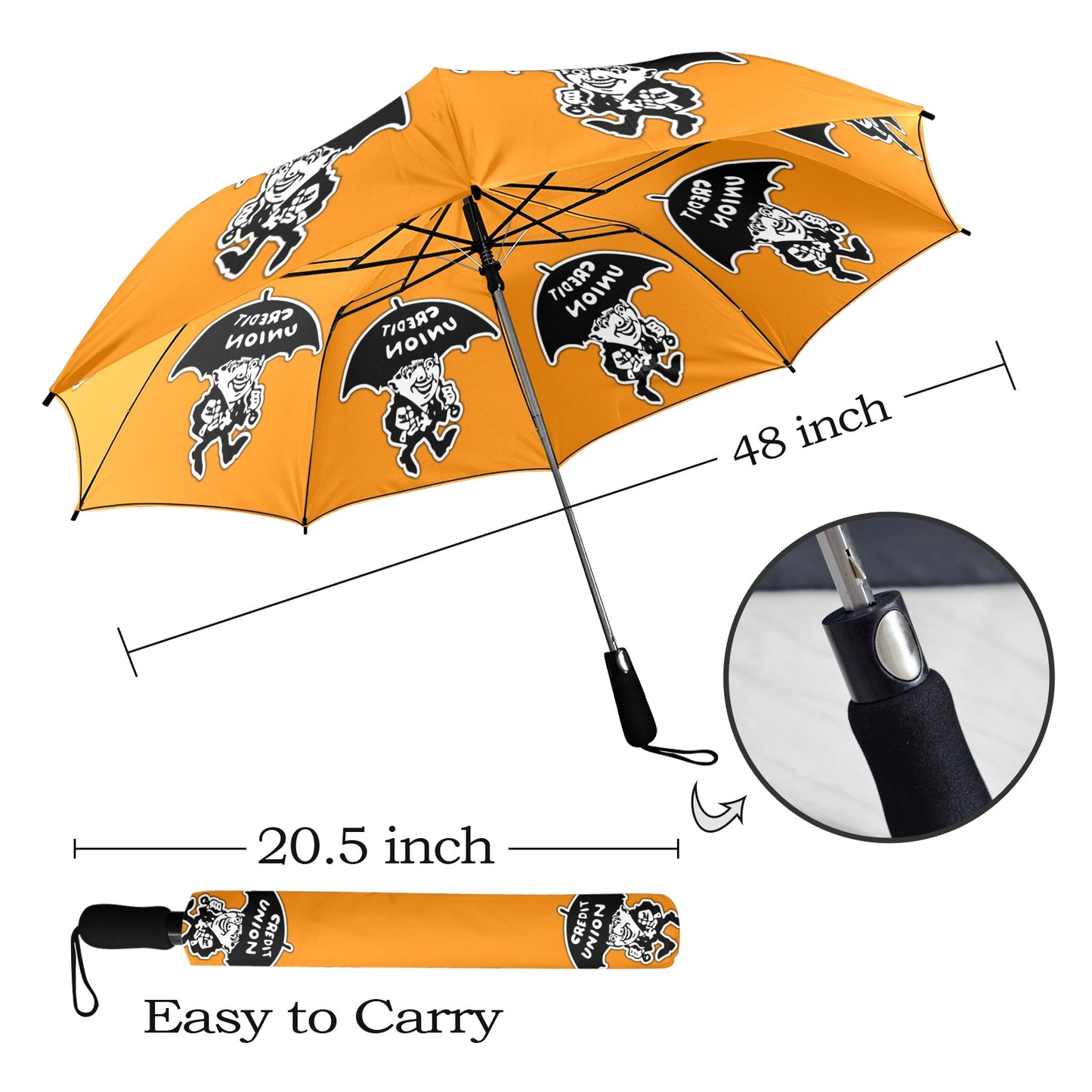 Credit Union Umbrella Man Umbrella (Bright Orange)