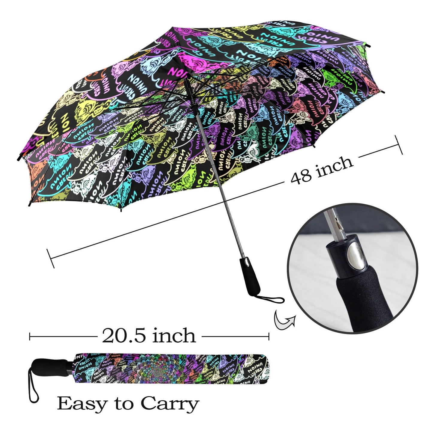 Credit Union Umbrella Man Umbrella (Rainbow Spiral)