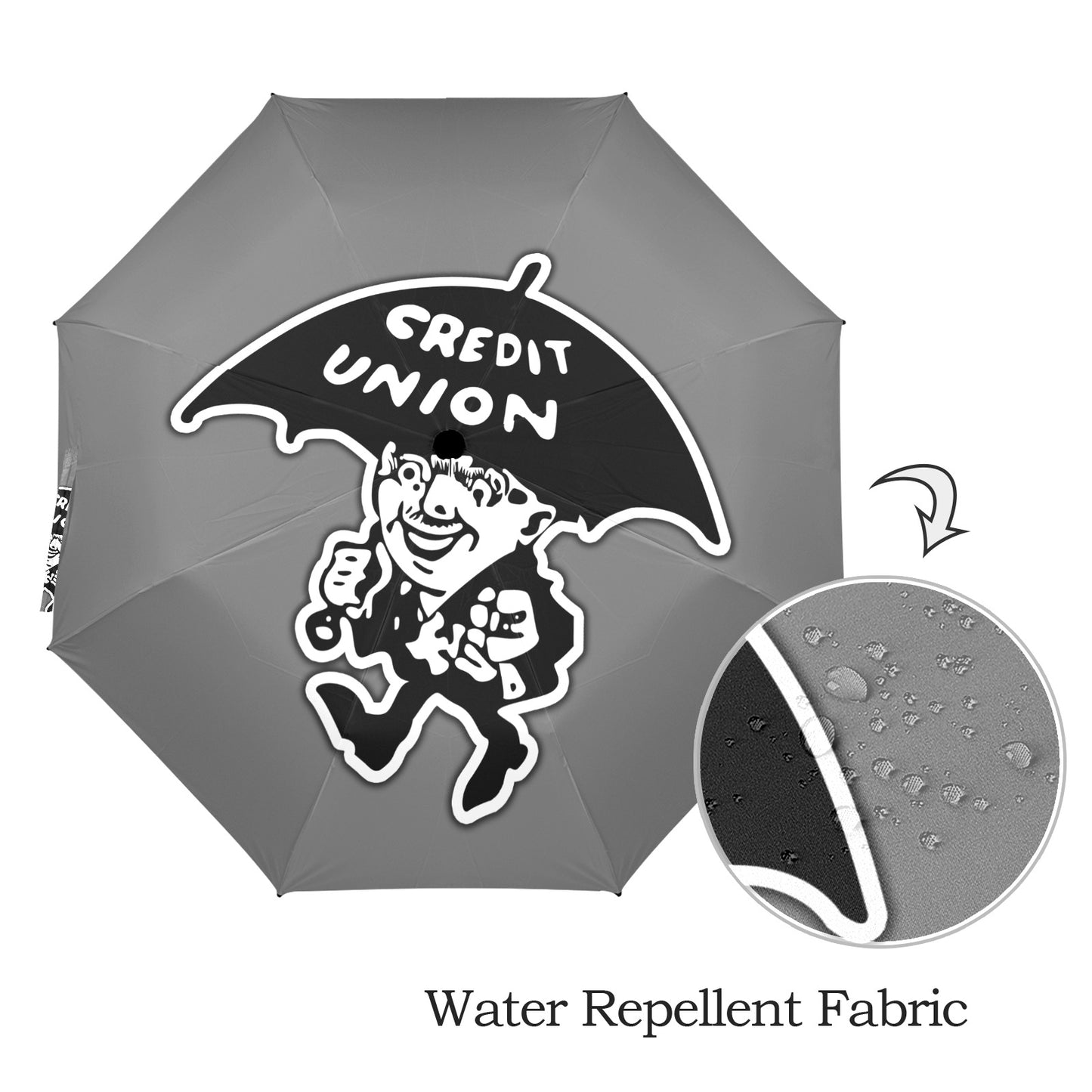 Credit Union Umbrella Man Umbrella (Grey)