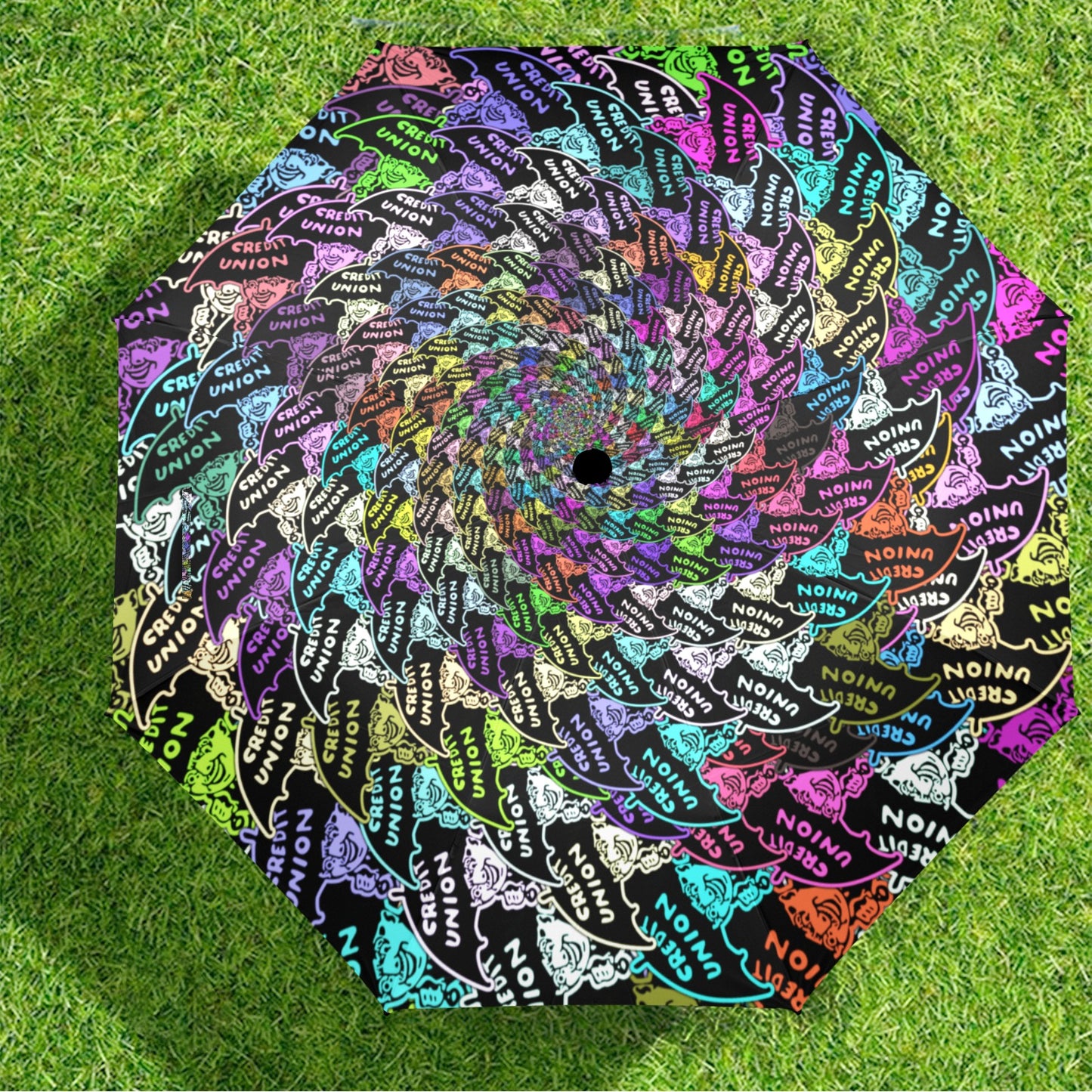 Credit Union Umbrella Man Umbrella (Rainbow Spiral)