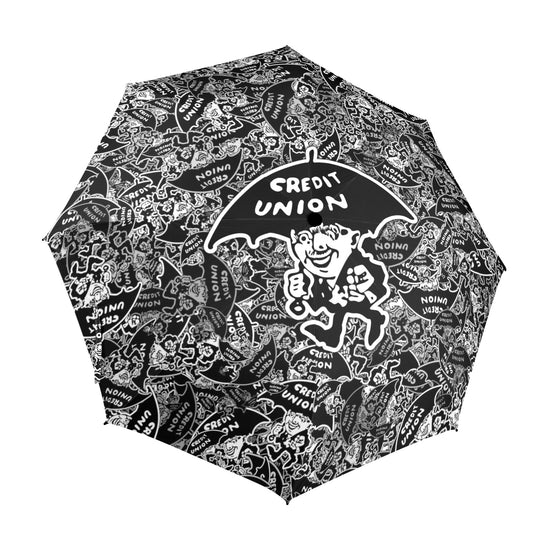 Credit Union Umbrella Man Umbrella (Black & White with Umbrella Man)