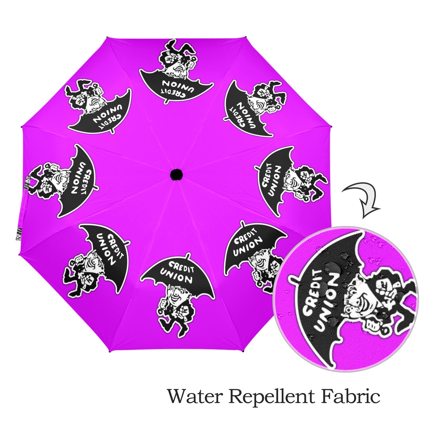 Credit Union Umbrella Man Umbrella (Bright Purple)