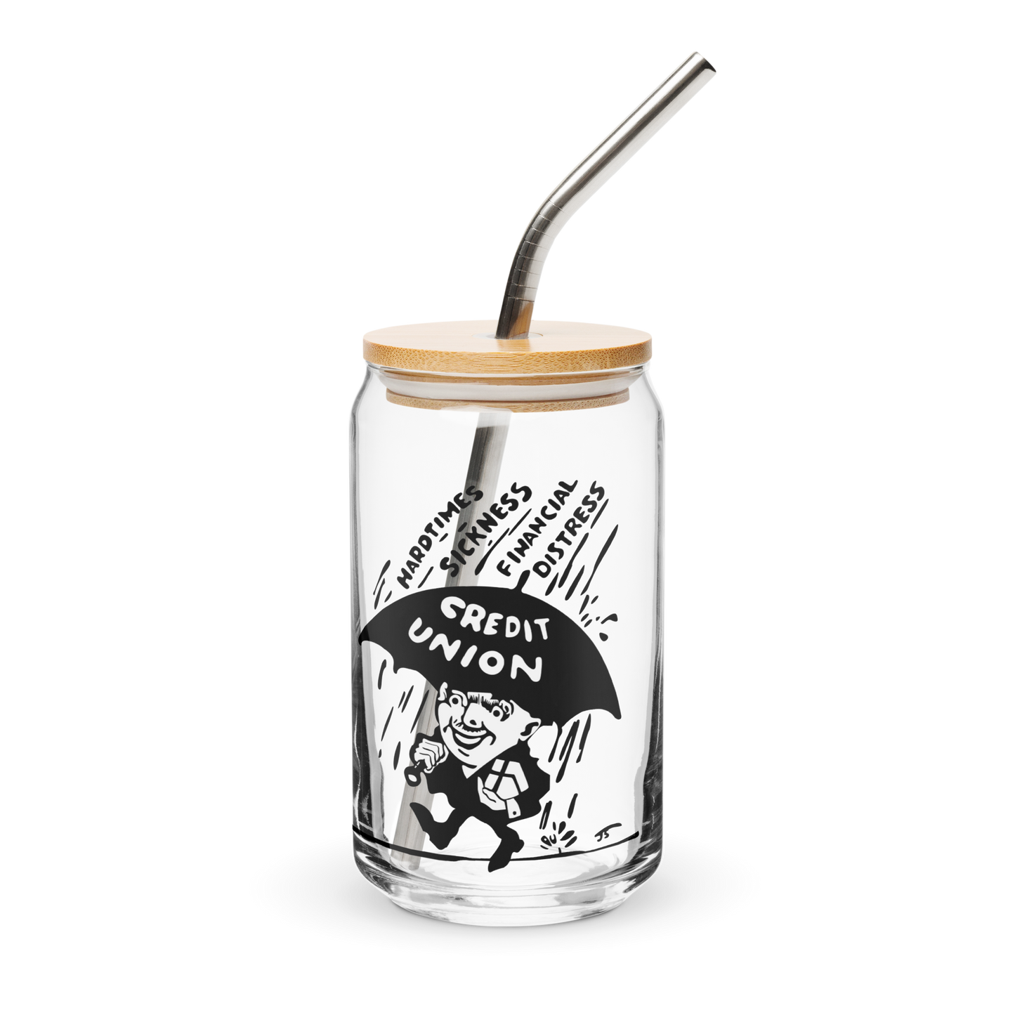 16oz Umbrella Man Can-Shaped Glass