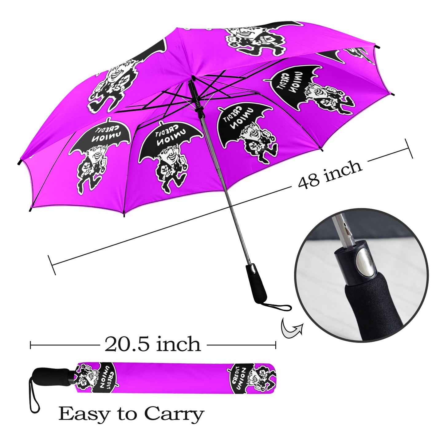 Credit Union Umbrella Man Umbrella (Bright Purple)