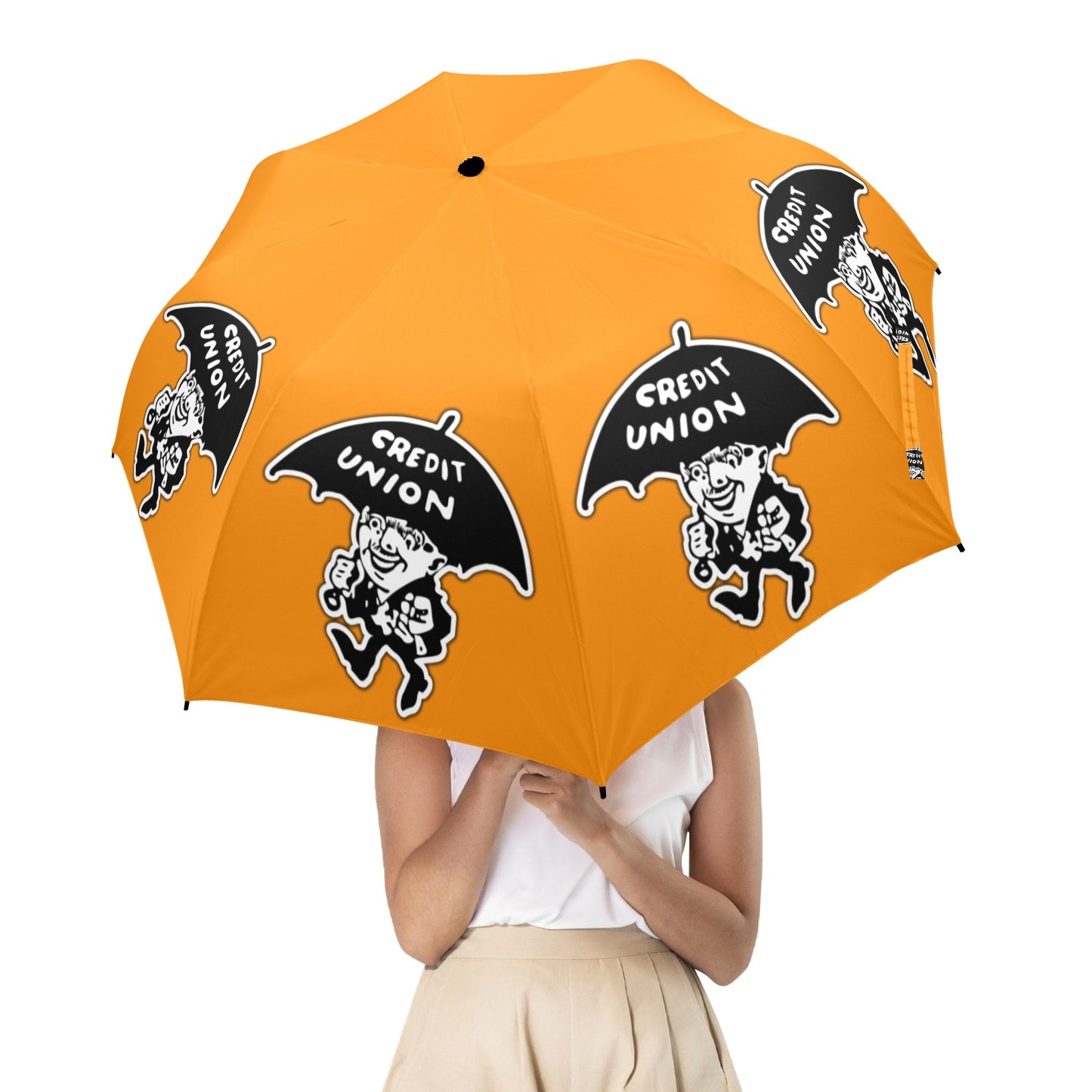 Credit Union Umbrella Man Umbrella (Bright Orange)