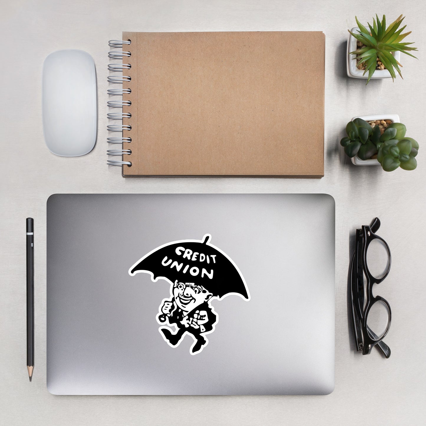 Credit Union Umbrella Man Stickers