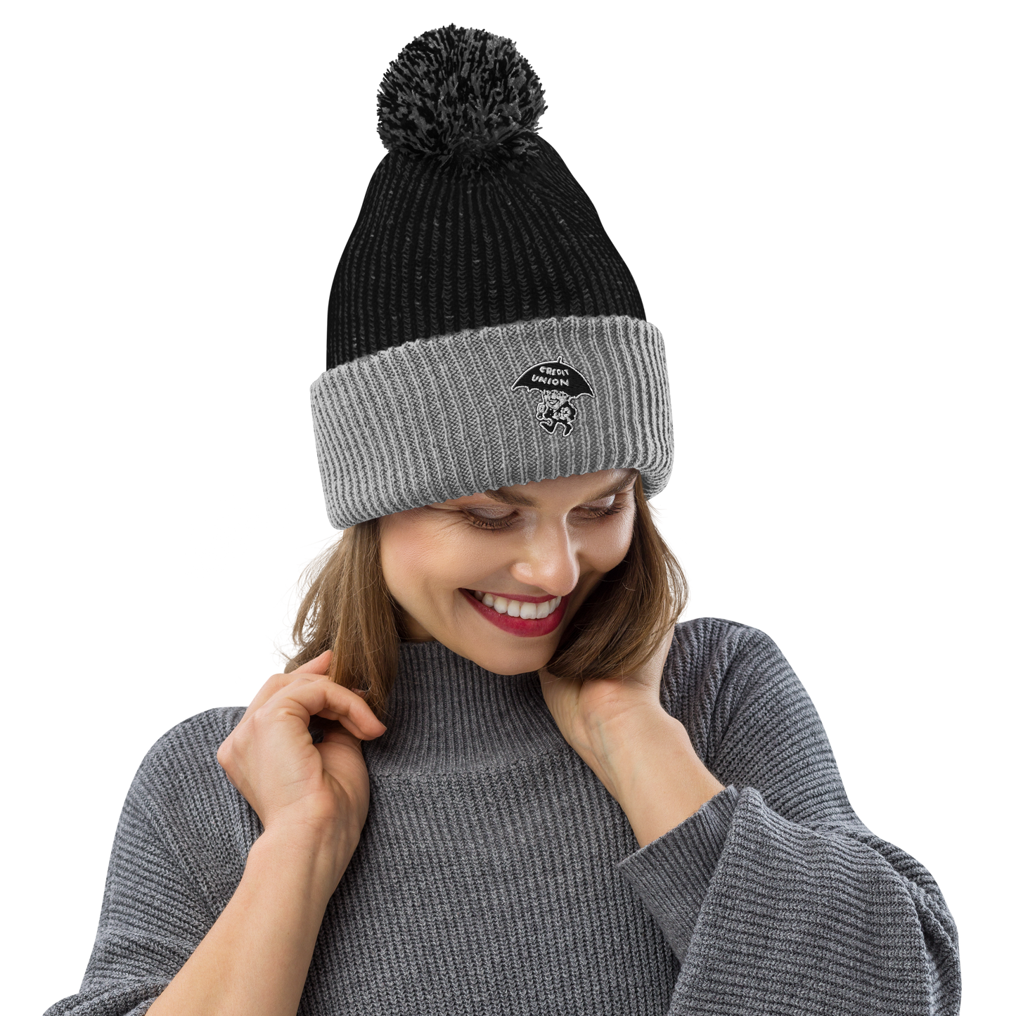 Credit Union Umbrella Man Pom-Pom Beanie / Toque / Winter Hat