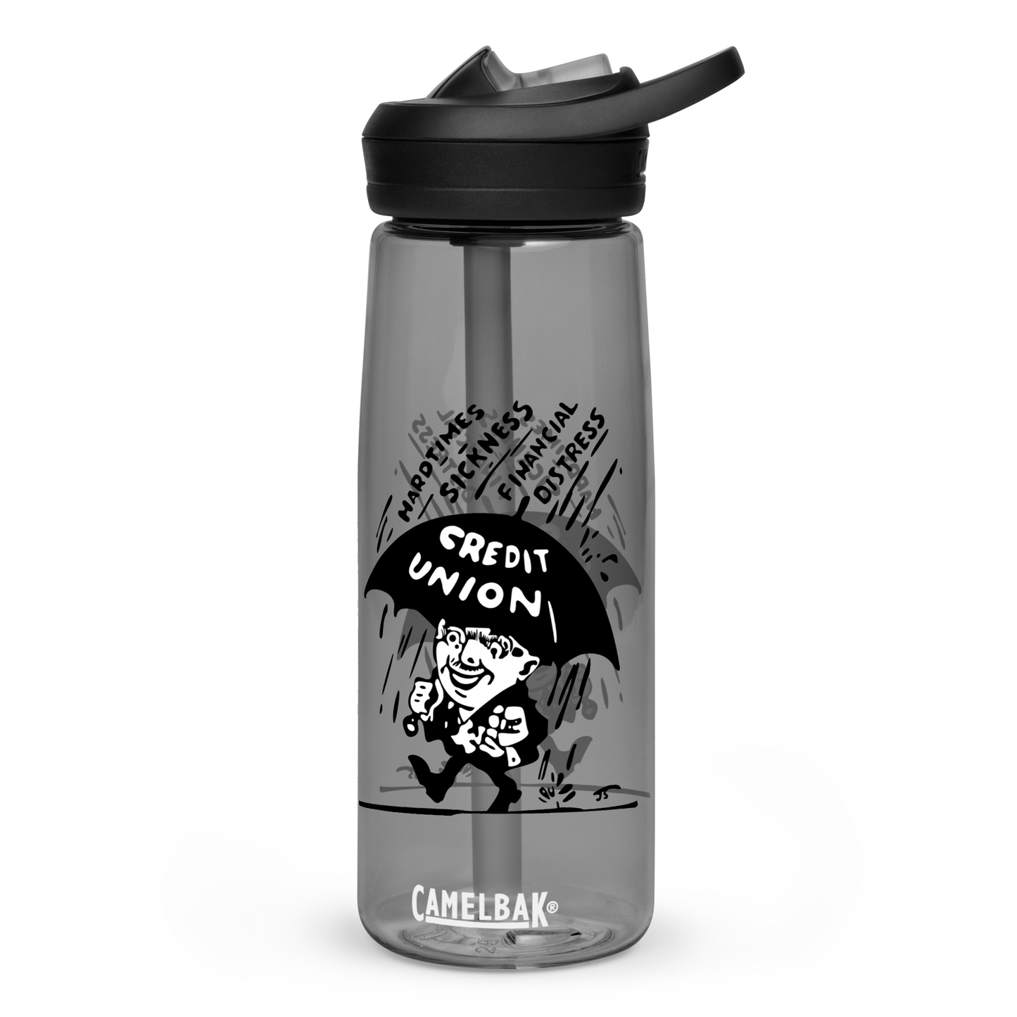 Credit Union Umbrella Man Sports Bottle