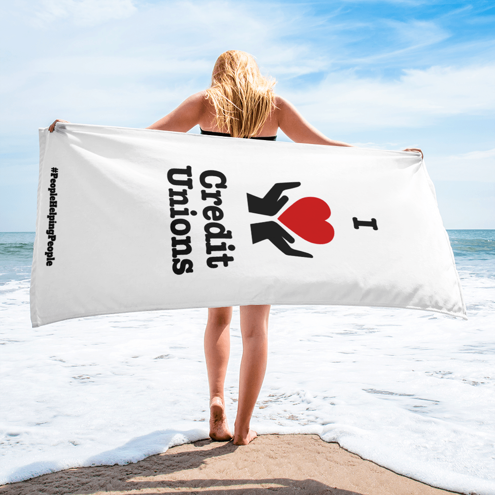 I Heart Credit Unions Beach Towel