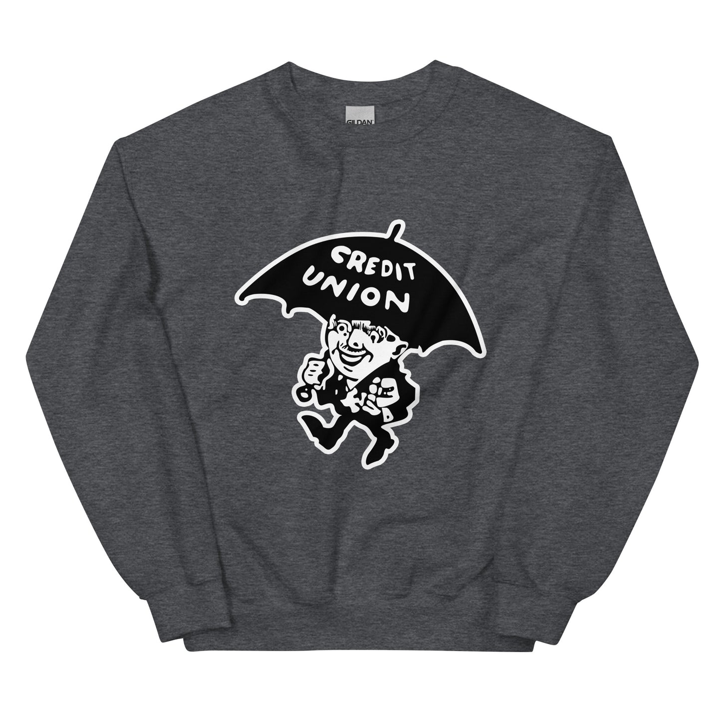 Umbrella Man Crewneck Sweatshirt (white outline)