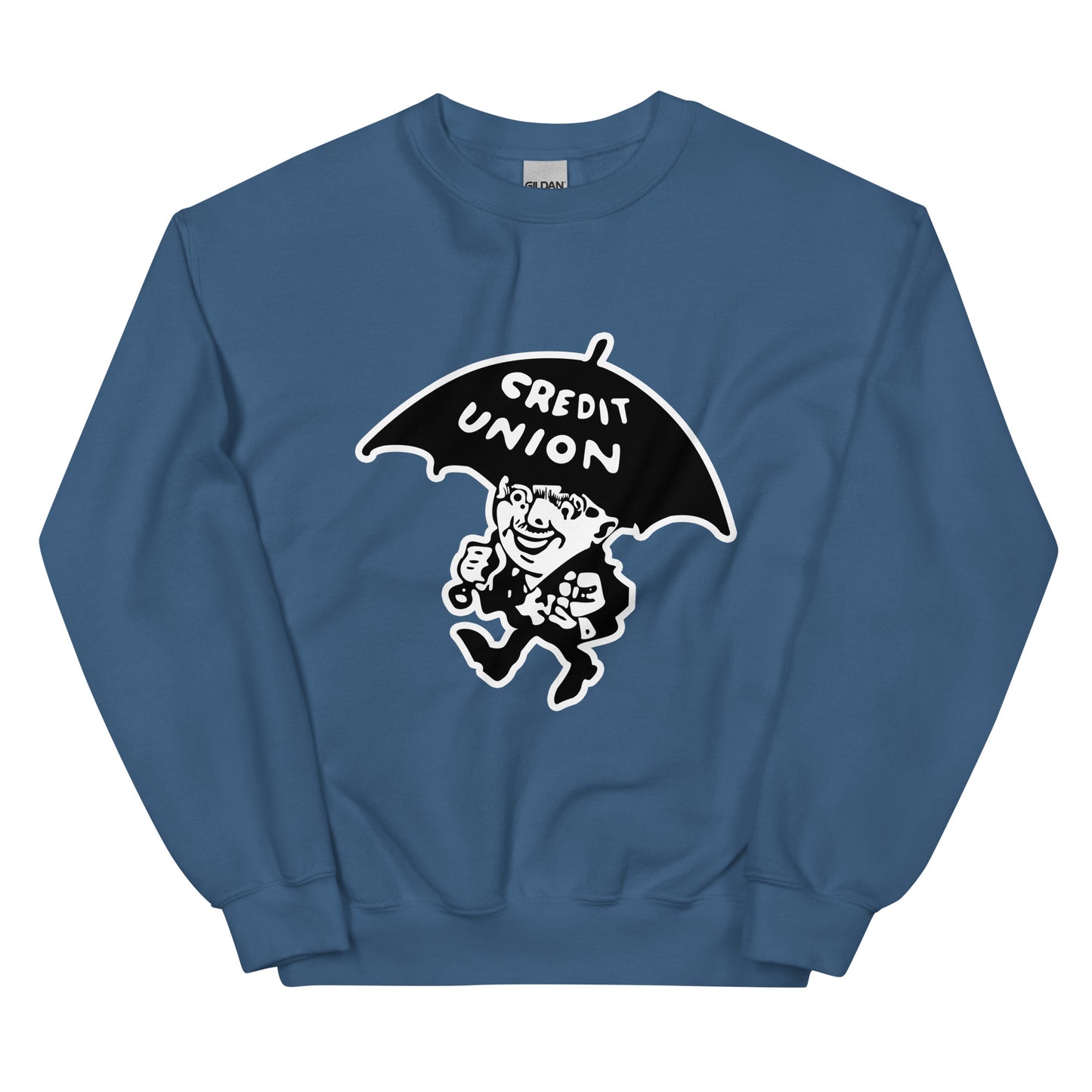 Umbrella Man Crewneck Sweatshirt (white outline)