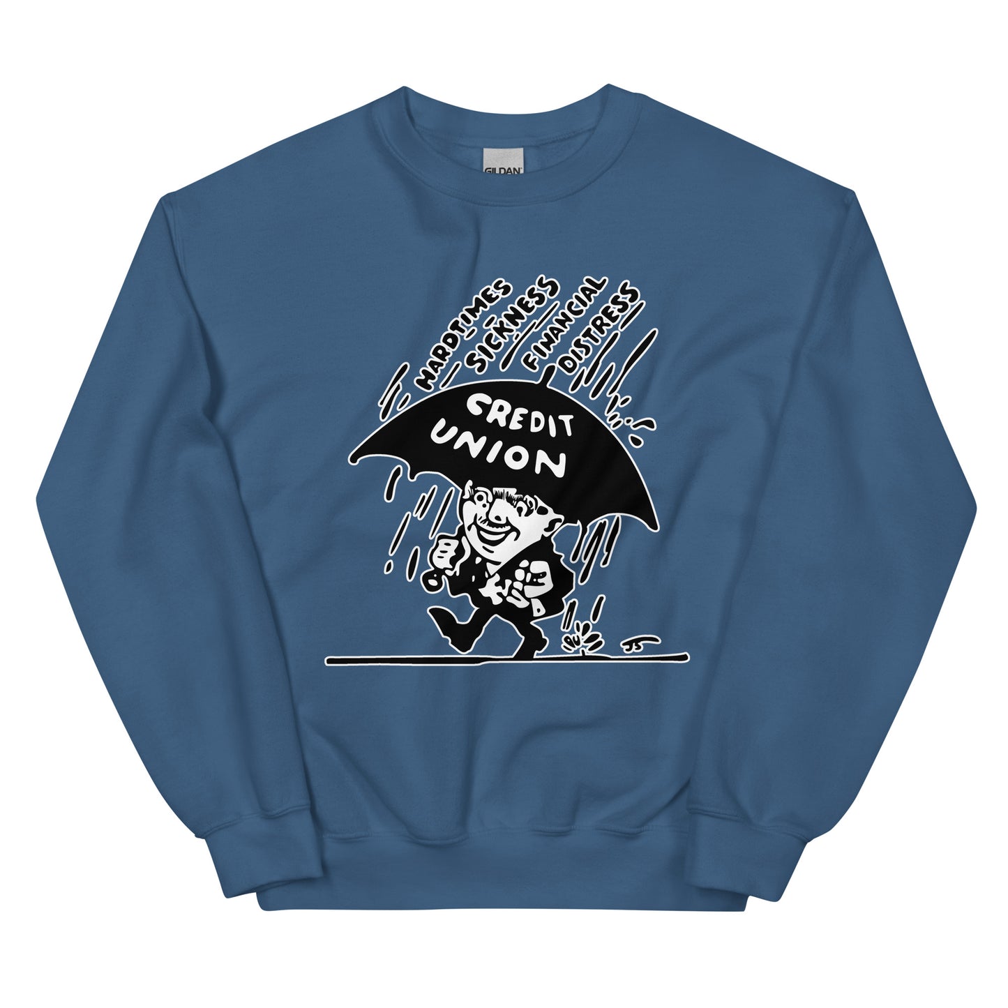 Umbrella Man Crewneck Sweatshirt (white outline) Full Logo