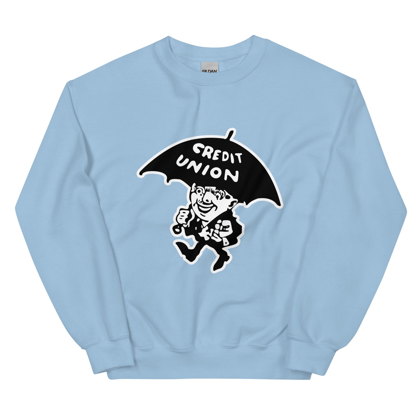 Umbrella Man Crewneck Sweatshirt (white outline)