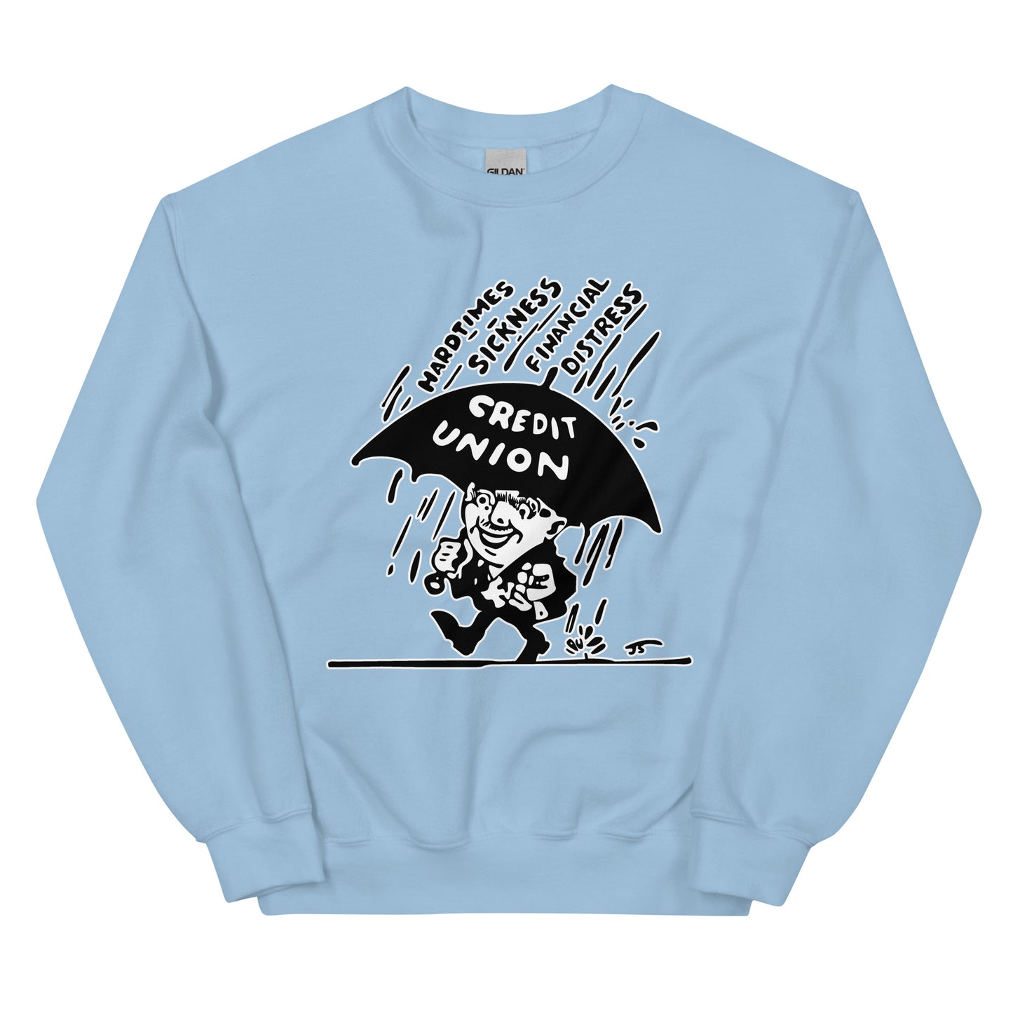 Umbrella Man Crewneck Sweatshirt (white outline) Full Logo