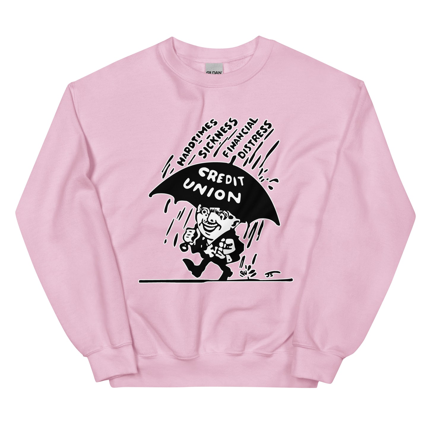 Umbrella Man Crewneck Sweatshirt (white outline) Full Logo