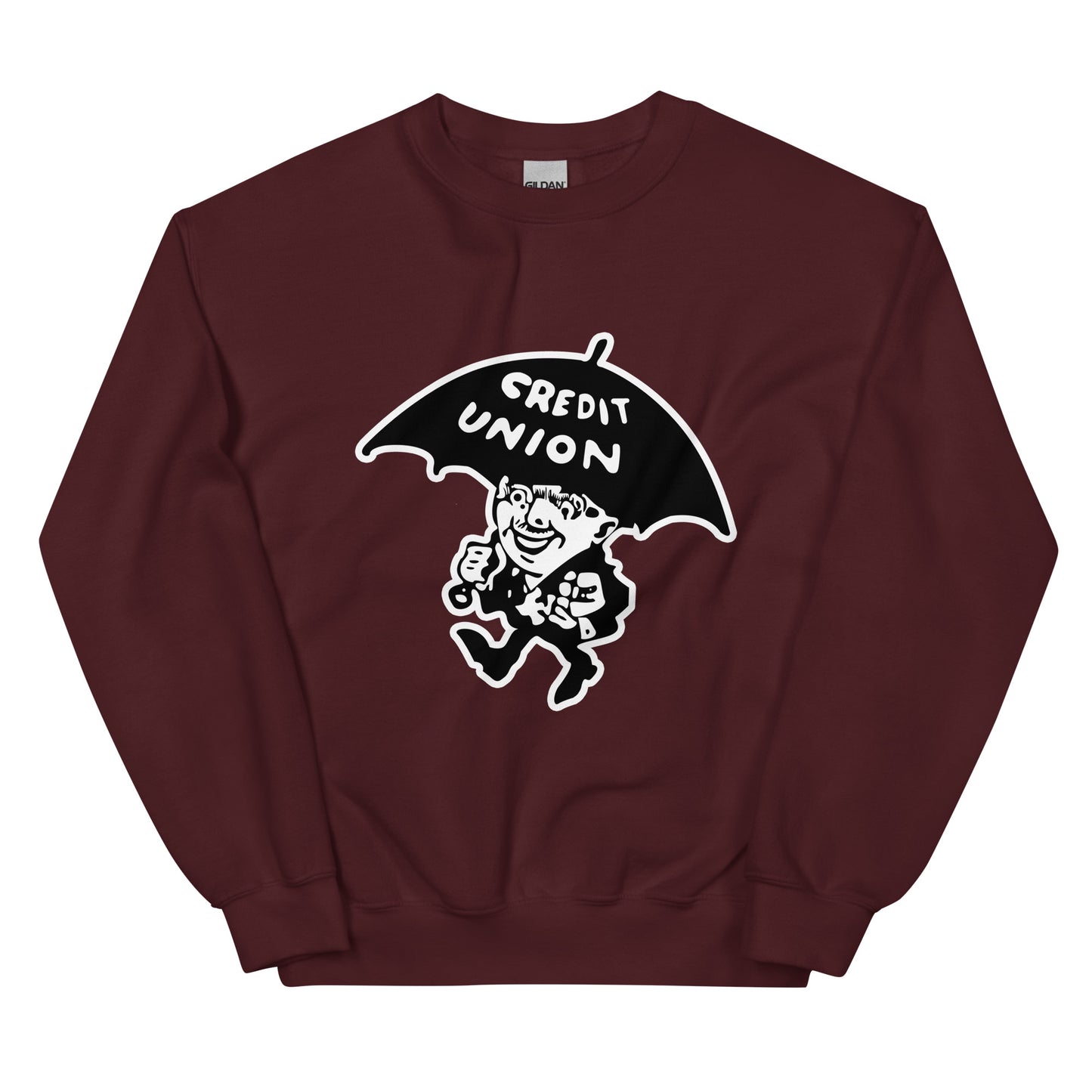 Umbrella Man Crewneck Sweatshirt (white outline)