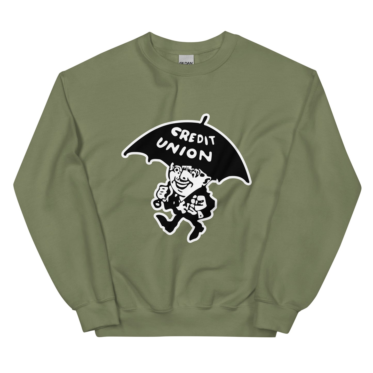 Umbrella Man Crewneck Sweatshirt (white outline)