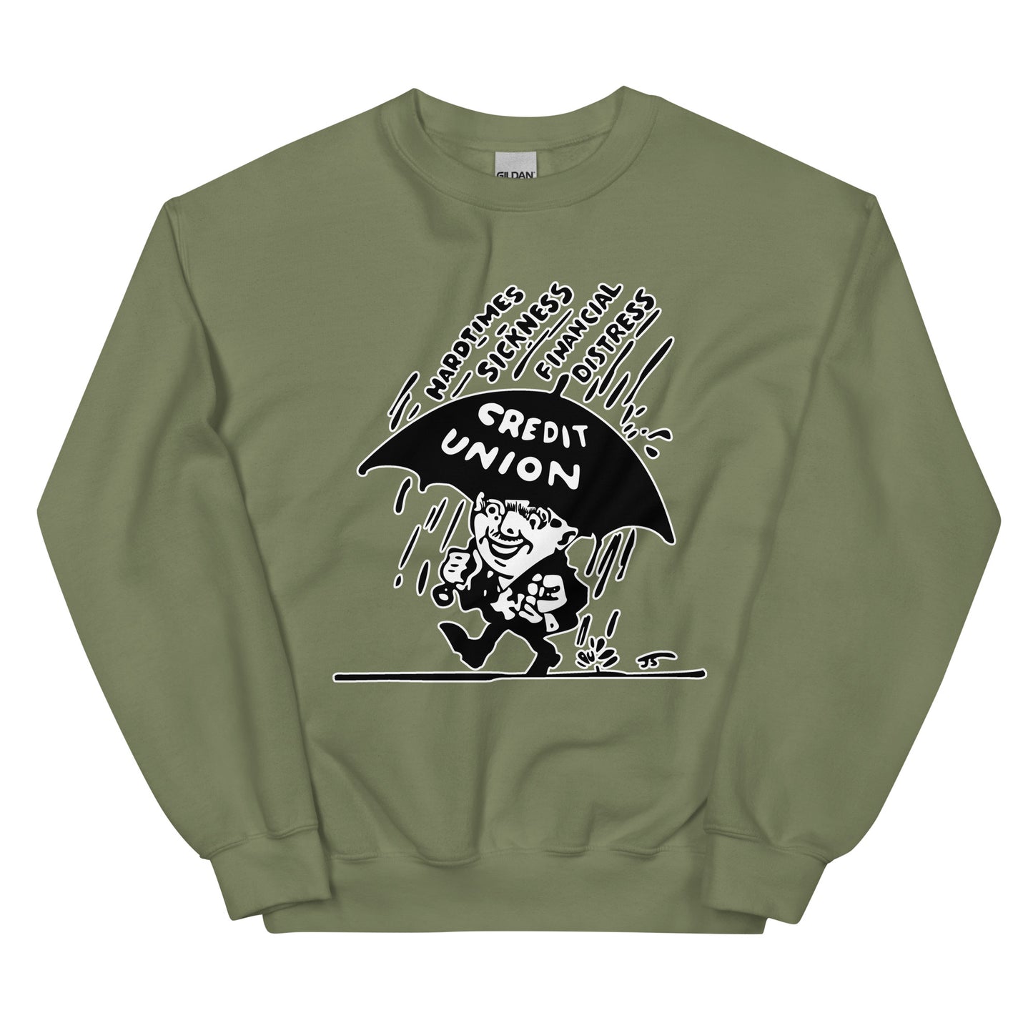 Umbrella Man Crewneck Sweatshirt (white outline) Full Logo