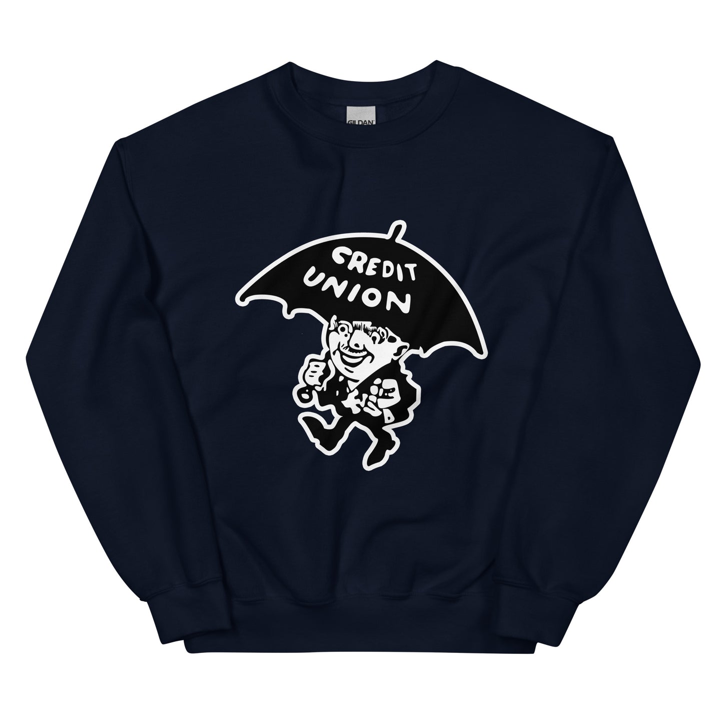 Umbrella Man Crewneck Sweatshirt (white outline)