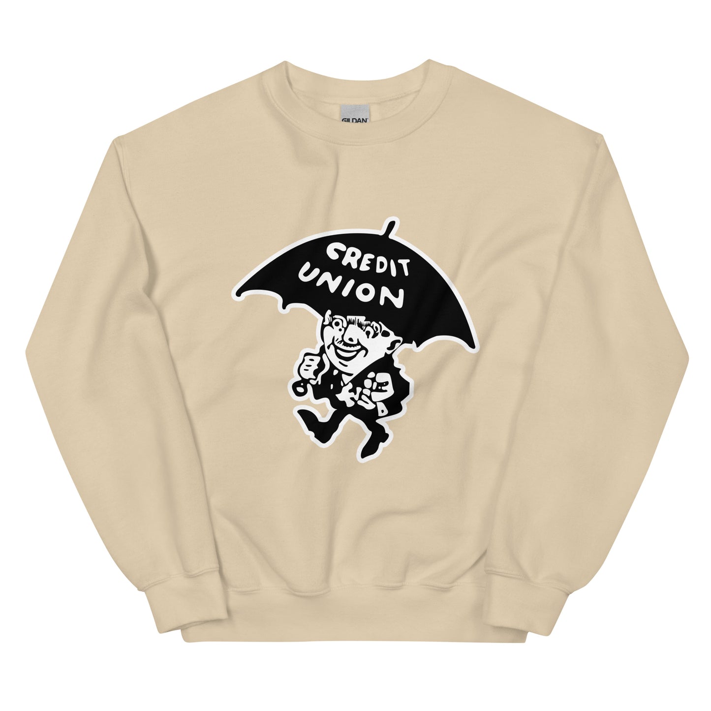 Umbrella Man Crewneck Sweatshirt (white outline)