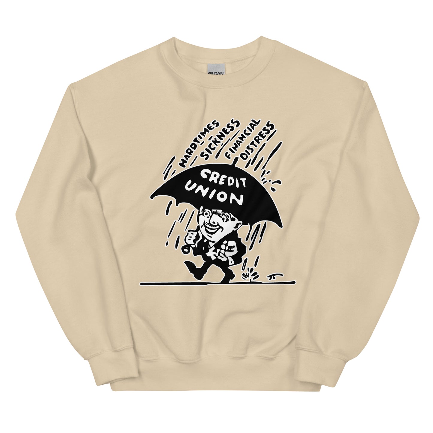 Umbrella Man Crewneck Sweatshirt (white outline) Full Logo