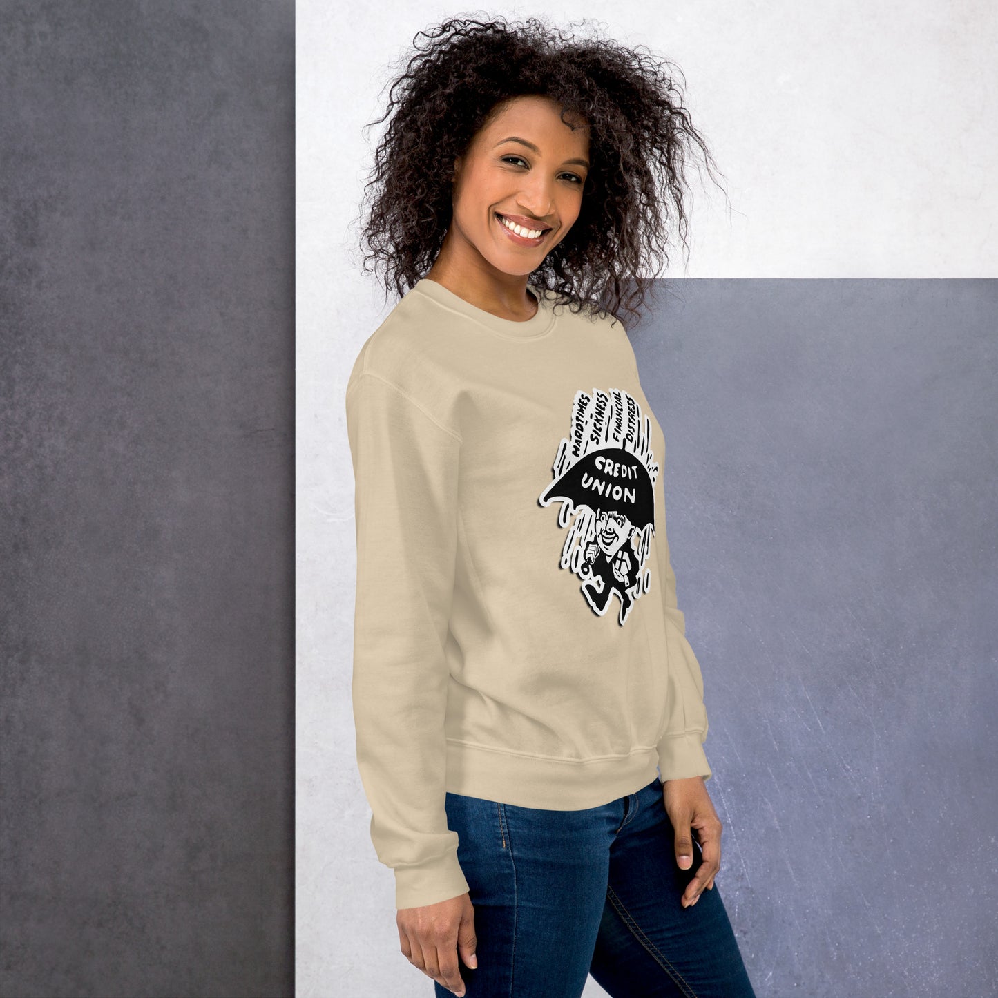 Umbrella Man Crewneck Sweatshirt (white outline) Full Logo
