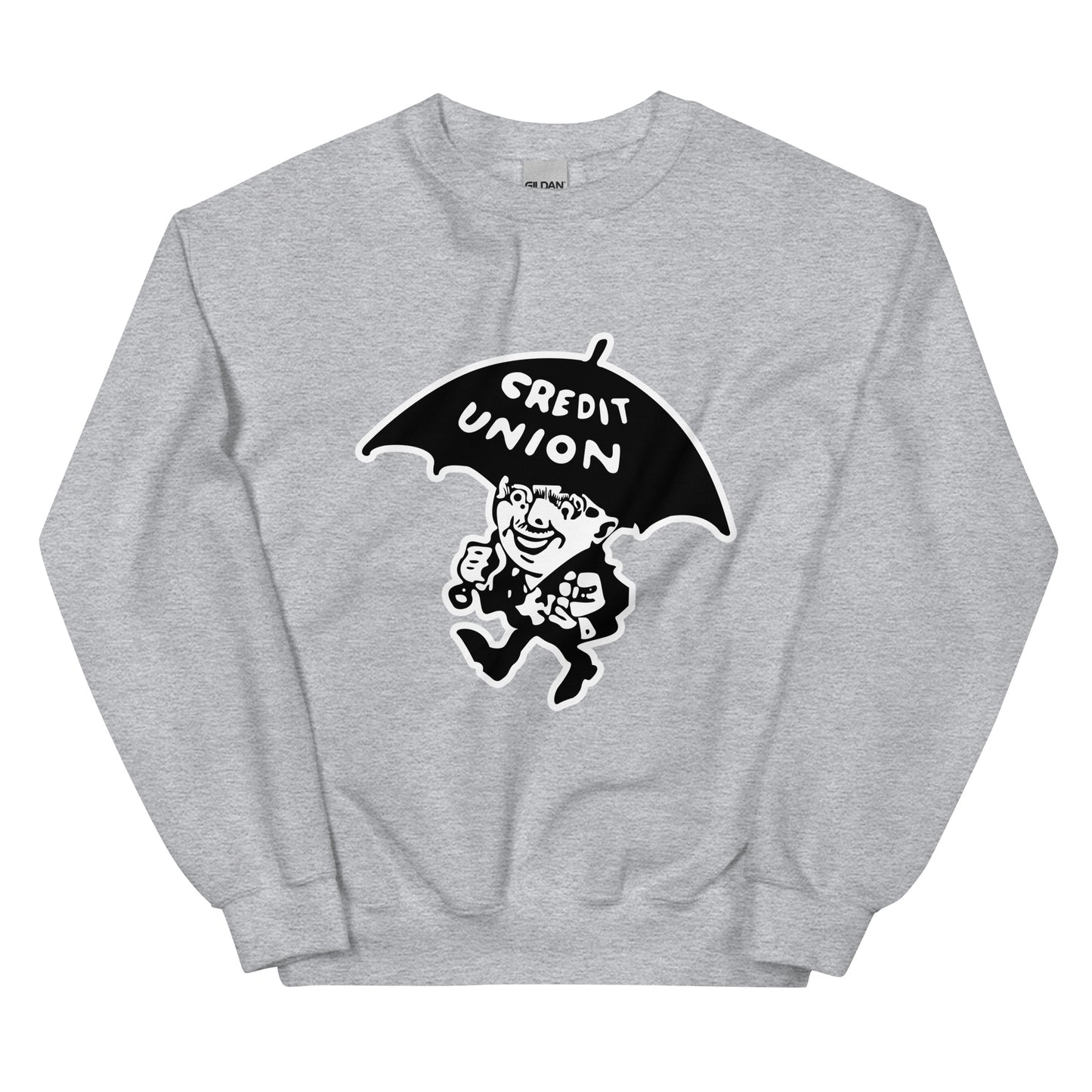 Umbrella Man Crewneck Sweatshirt (white outline)