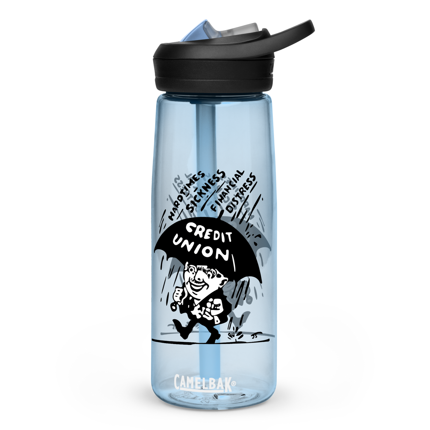 Credit Union Umbrella Man Sports Bottle