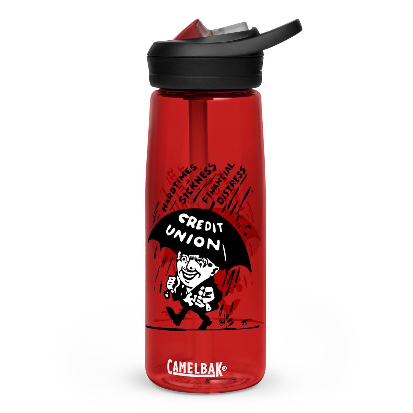 Credit Union Umbrella Man Sports Bottle