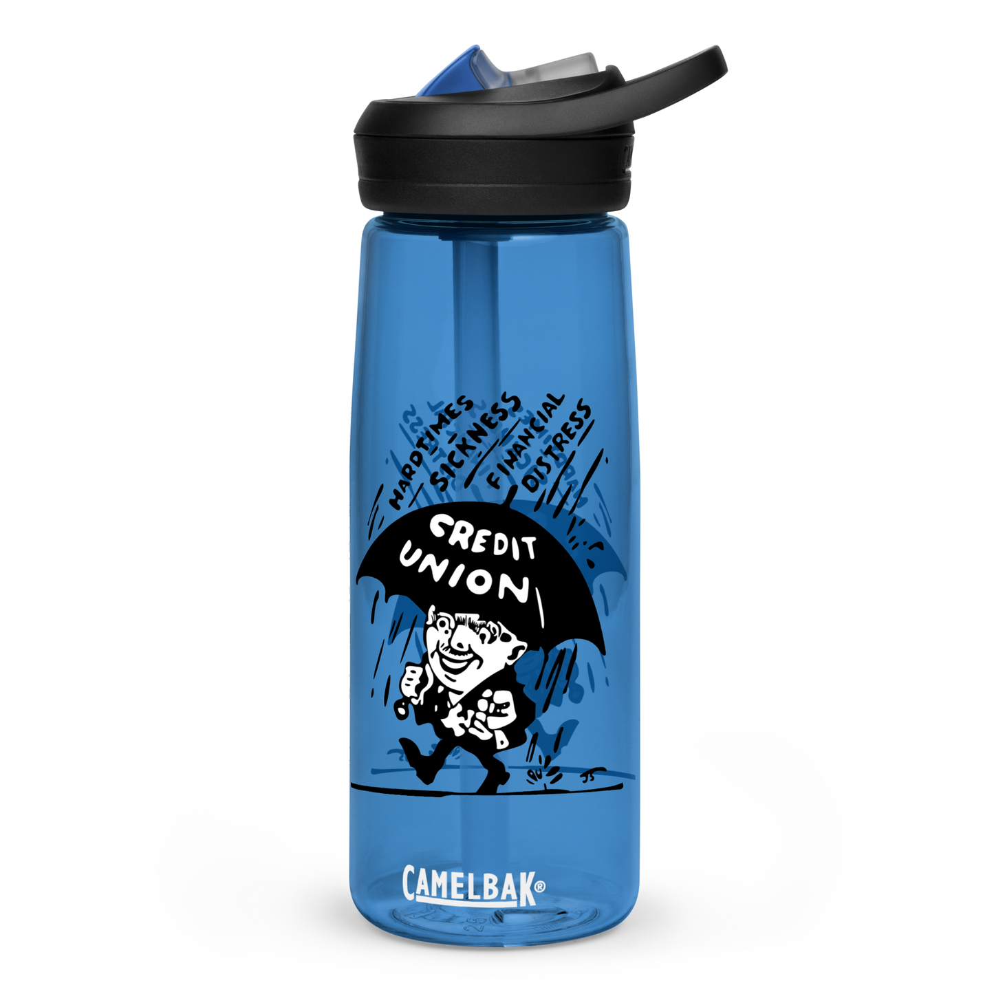 Credit Union Umbrella Man Sports Bottle